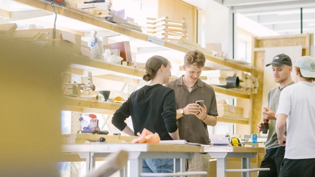 Students at Umeå School of Architecture working on their projects.