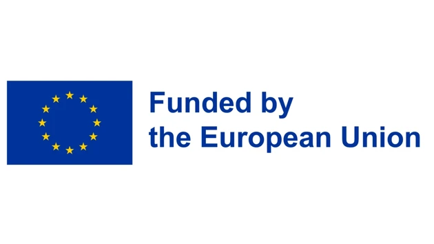 The european union logo with the european flag.
