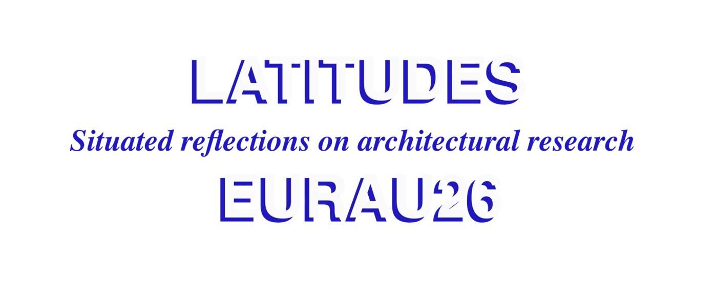 logotype for the symposium reading LATITUDES, situated reflections on architectural research. EURAU 26.