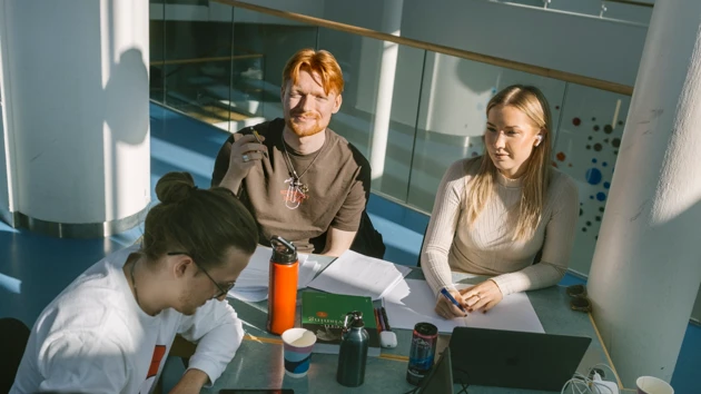 Umeå Universitet, Samhällsvetarhuset. Studenter pluggar.