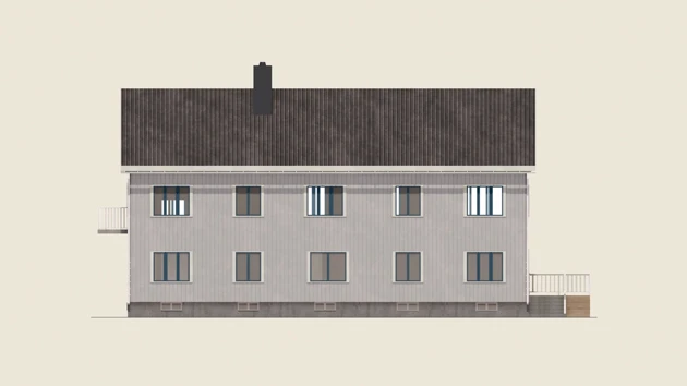 A drawing of a building
